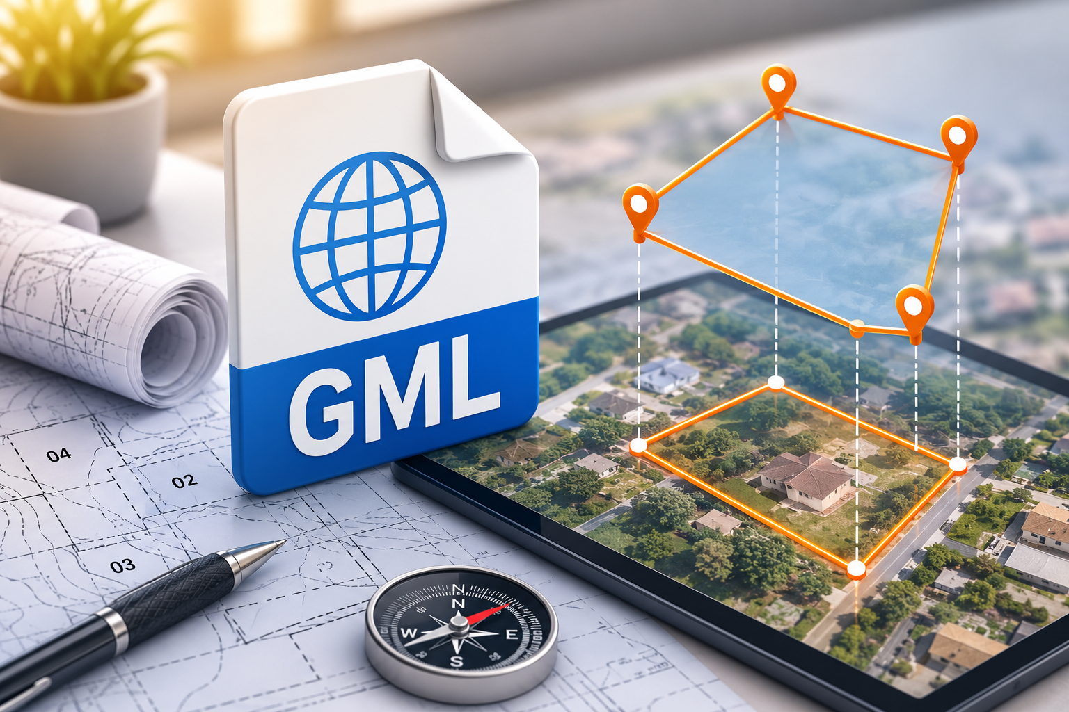 Archivo GML utilizado para la representación gráfica georreferenciada de una finca en Catastro y Registro de la Propiedad.
